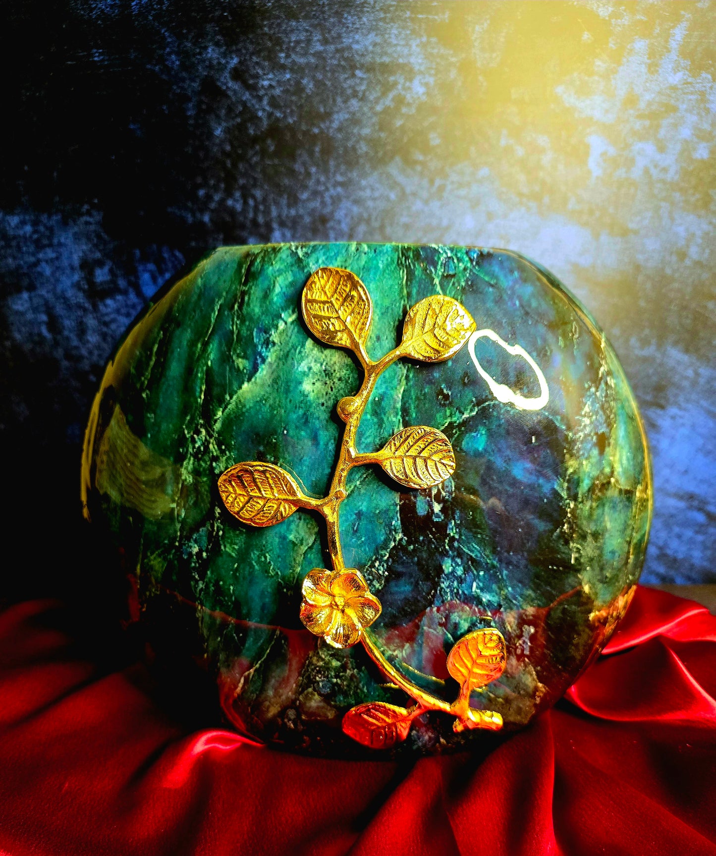Blue Sapphire metal vase