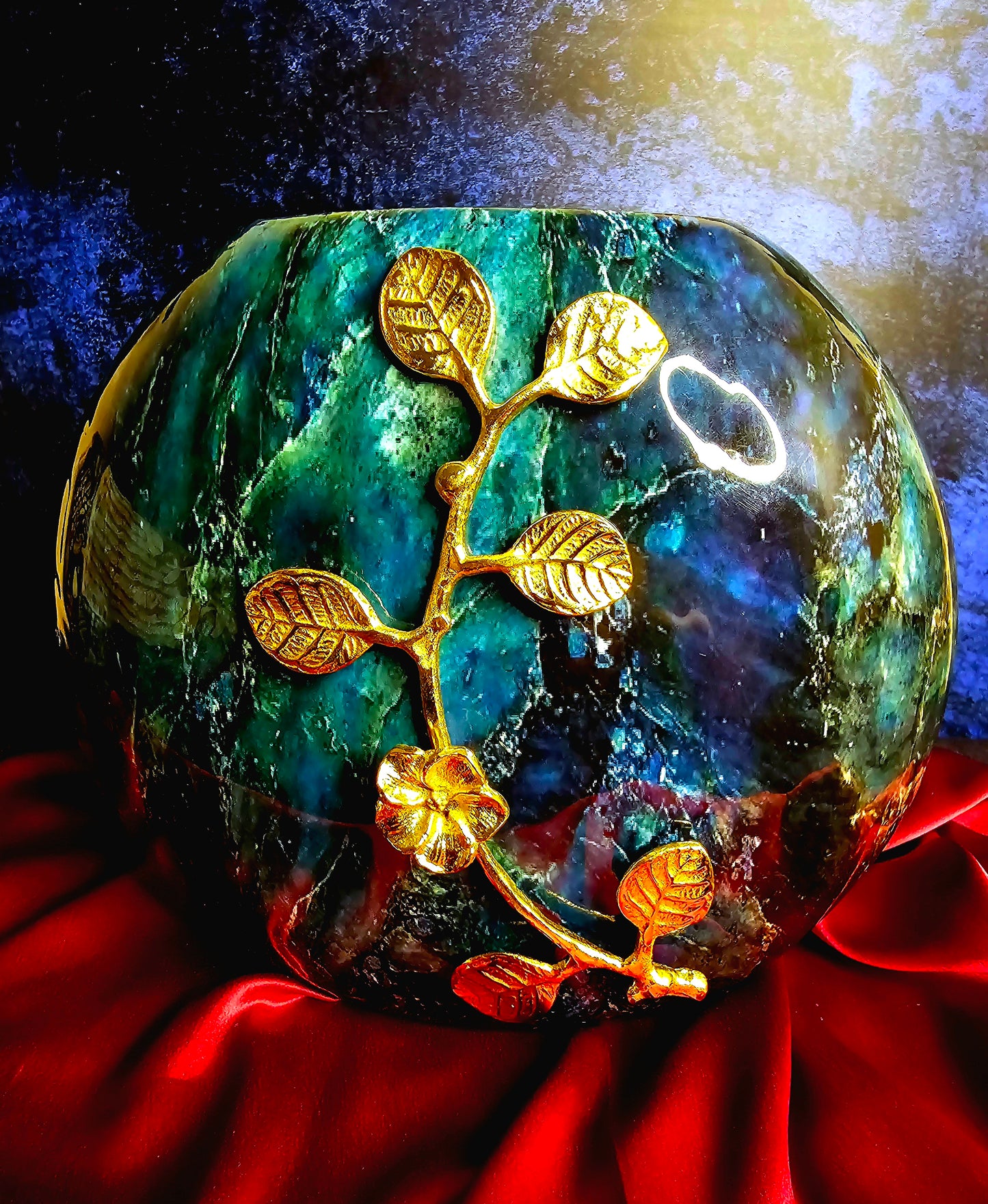 Blue Sapphire metal vase