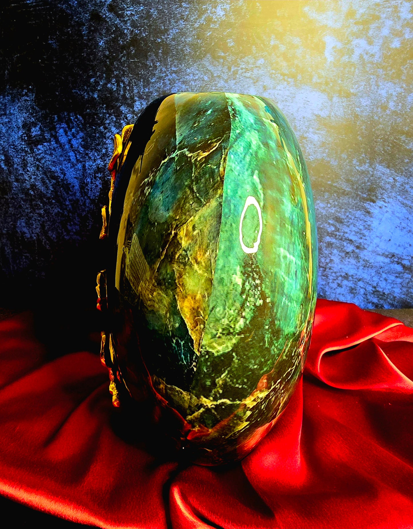 Blue Sapphire metal vase