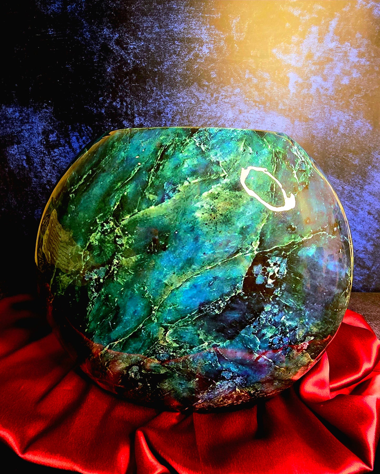 Blue Sapphire metal vase