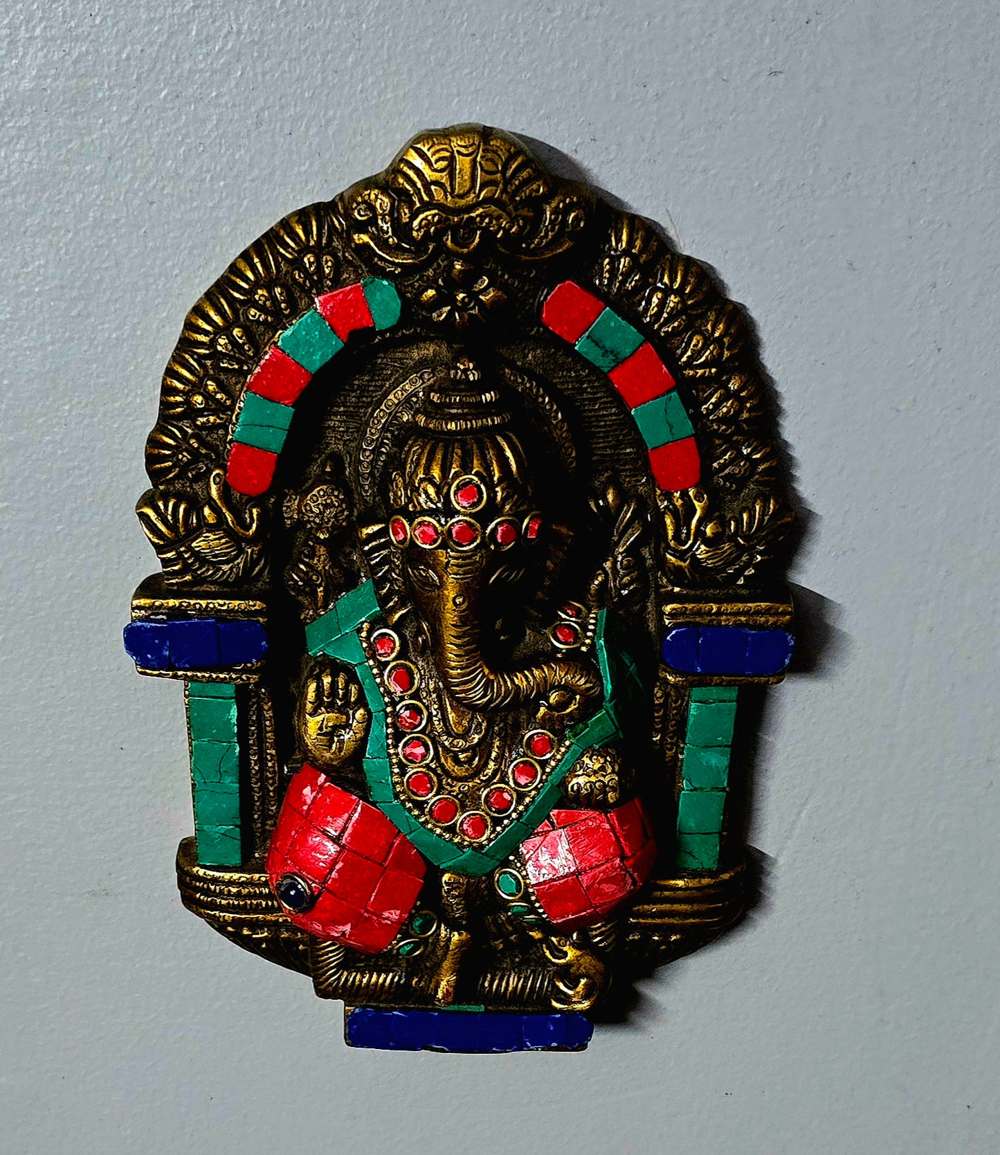 Gnaesh Brss Wall Hanging with Stone