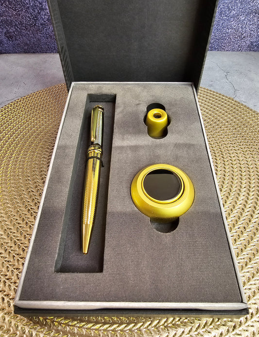 Twist Golden  Pen with paper weight